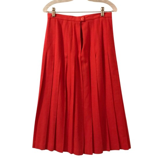 Vintage Pleated Midi Skirt Peach Linen Blend Size 12 Made In USA - Picture 2 of 7